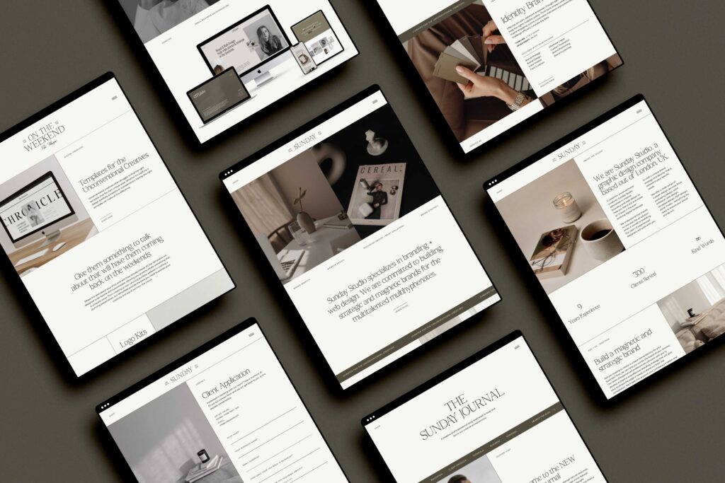 mockup of the Sunday Northfolk Showit template