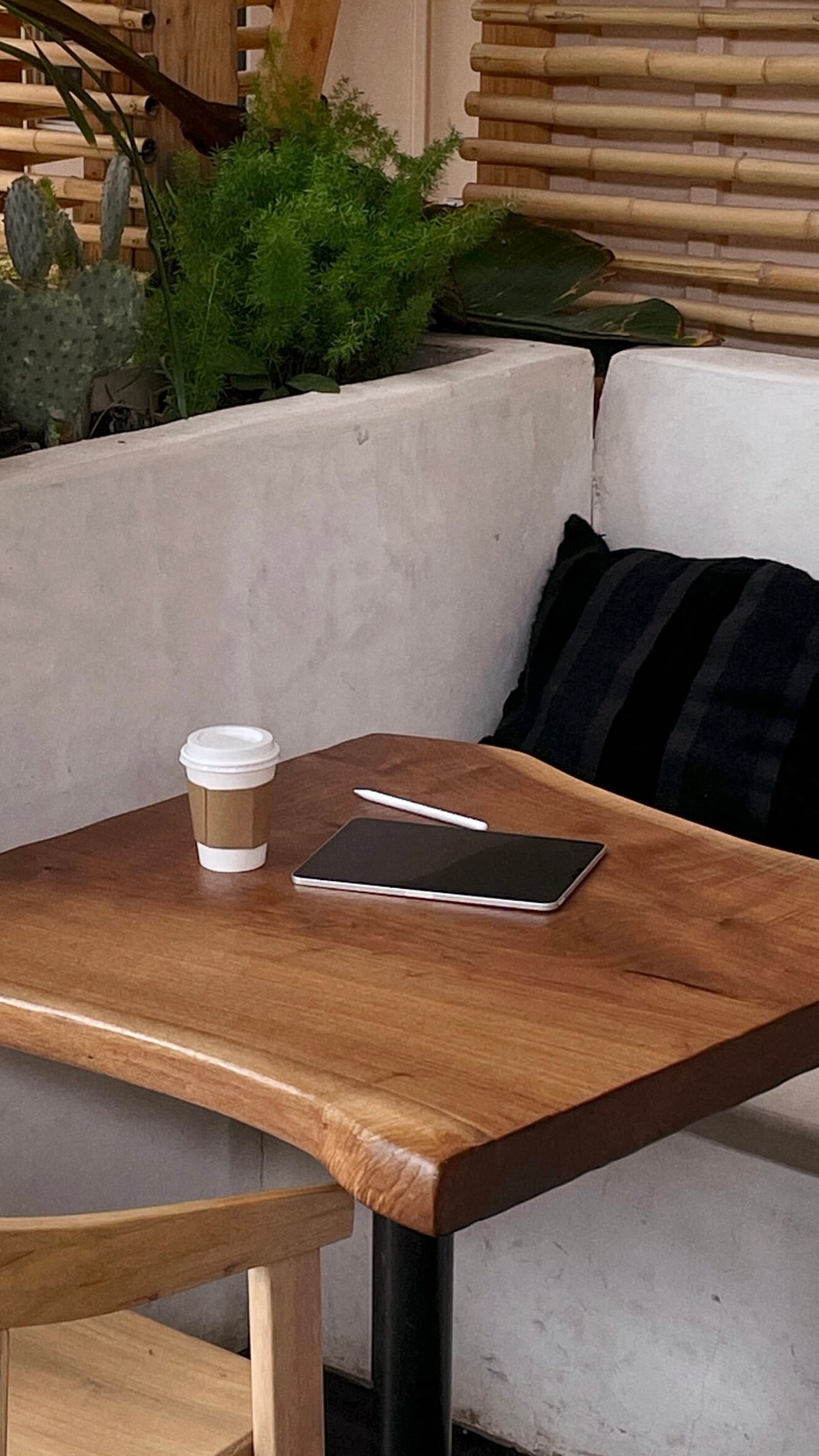 working at a coffee shop